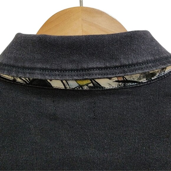 APNY Denim Jacket Women S Black Cotton Blend Graffiti Frayed Button Distressed - Picture 7 of 15